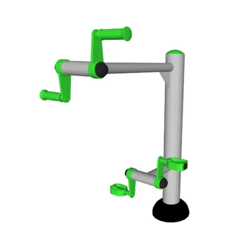 ExoFit ExoOne Arm and Foot Wheel Combo outdoor fitness equipment for upper and lower body mobility.