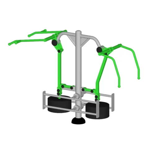 ExoFit ExoOne Chest Press and Lat Pull Combo outdoor fitness station for upper body strength training.