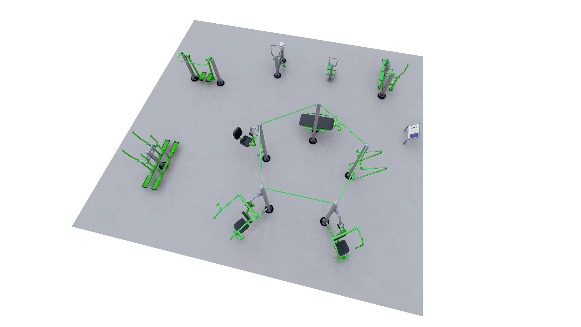 ExoFit Community Circuit Zone outdoor fitness equipment package with multi-station strength and cardio training systems for parks and community spaces