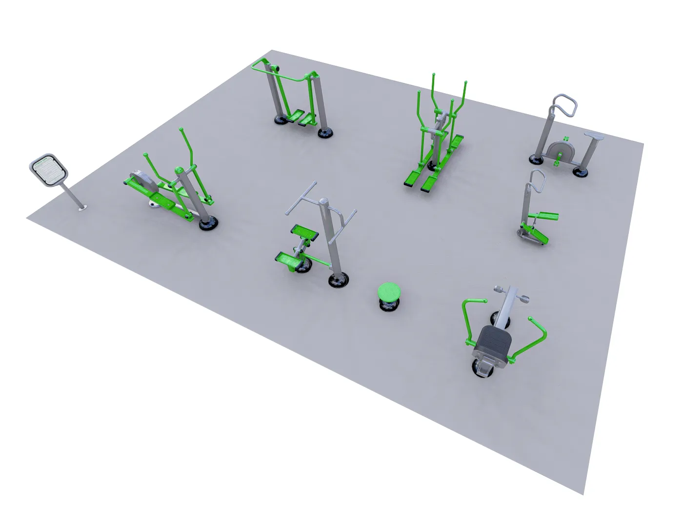 ExoFit Cardio Zone outdoor fitness equipment package with multi-user cardio training stations for parks, schools, and community recreation areas