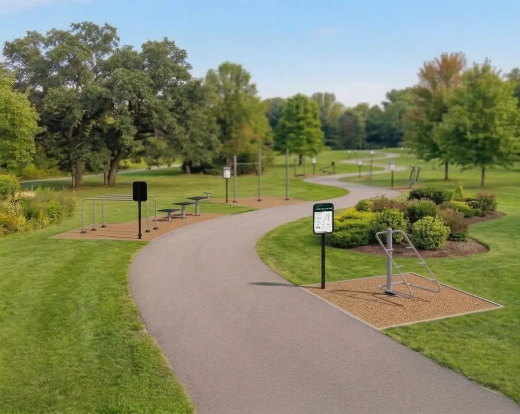 ExoTrail Outdoor Fitness Trail Stations ExoCage - the multi-functional outdoor gym